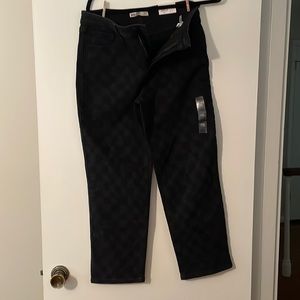 SO Black Checkered Jeans